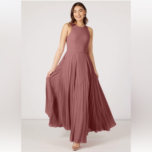 Azazie Lindie Bridesmaid Dress, Size 10, Vintage Mauve - Picture 1 of 8